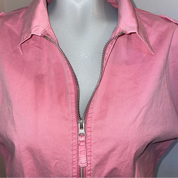 Pistola romper zip up short sleeve shorts jumpsuit drawstring pink cotton small - Picture 2 of 10